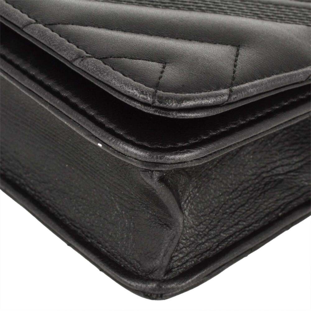 CHANEL Authentic Black Lambskin Leather Logo Wallet - Picture 5 of 9